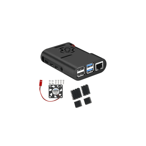 Caja para Raspberry Pi 4 B con ventilador y disipadores