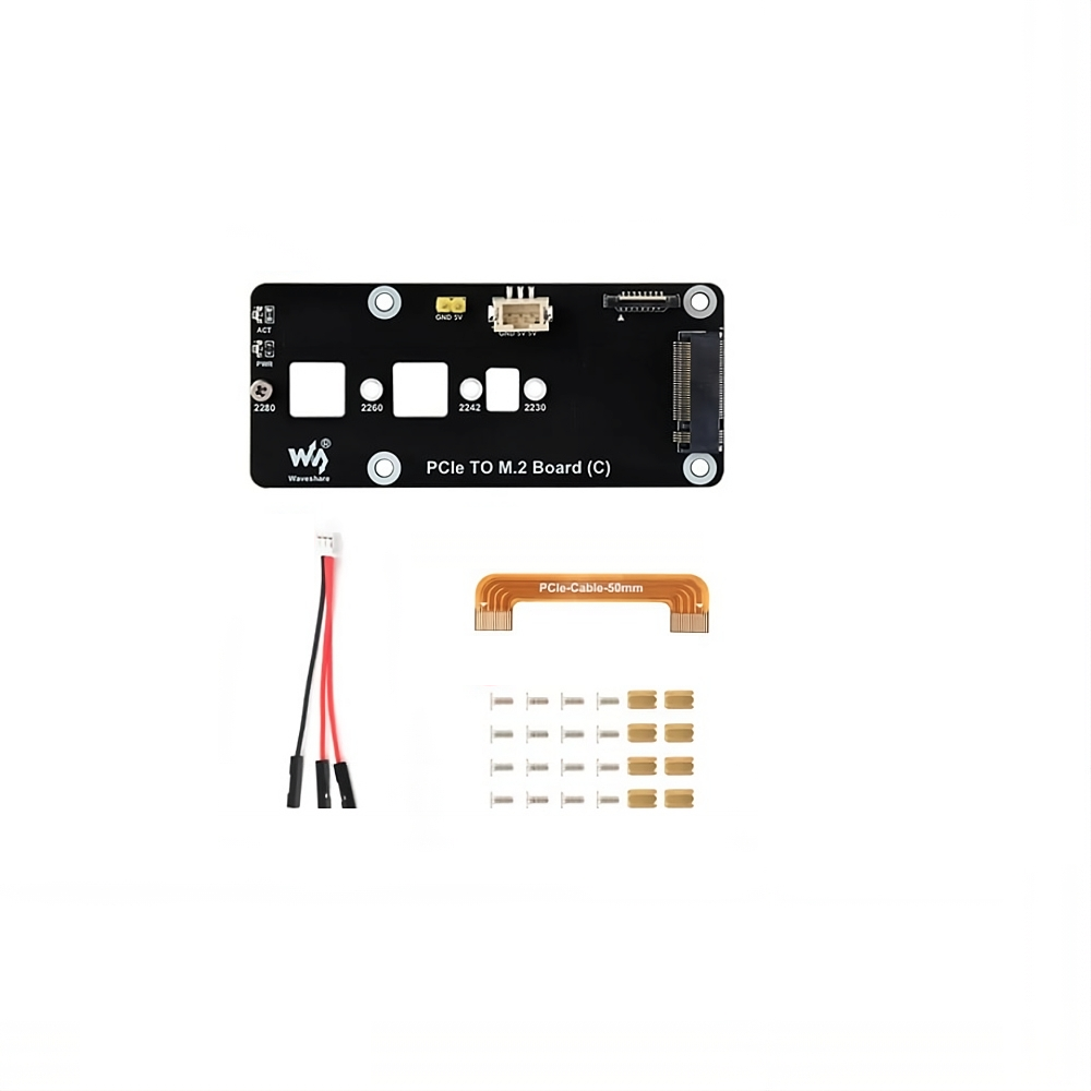 Adaptador para Raspberry Pi 5 PCIe a M.2 NVMe SSD (Gen2/Gen3) Waveshare
