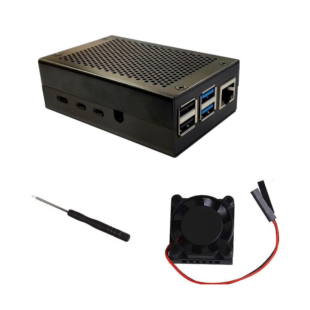 Caja Metálica para Raspberry Pi 4 B con Ventilador