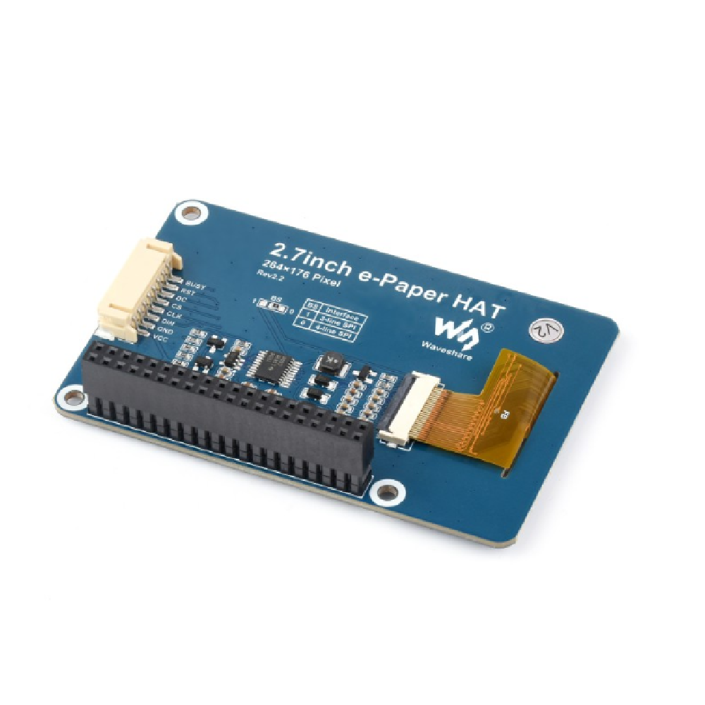 HAT Pantalla E-Ink de 2,7 pulgadas 264x176 para Raspberry Pi