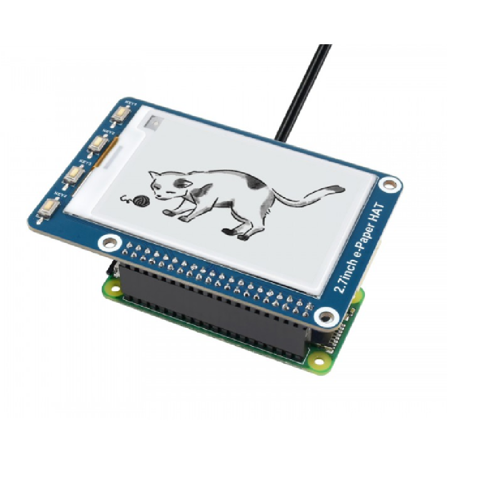 HAT Pantalla E-Ink de 2,7 pulgadas 264x176 para Raspberry Pi