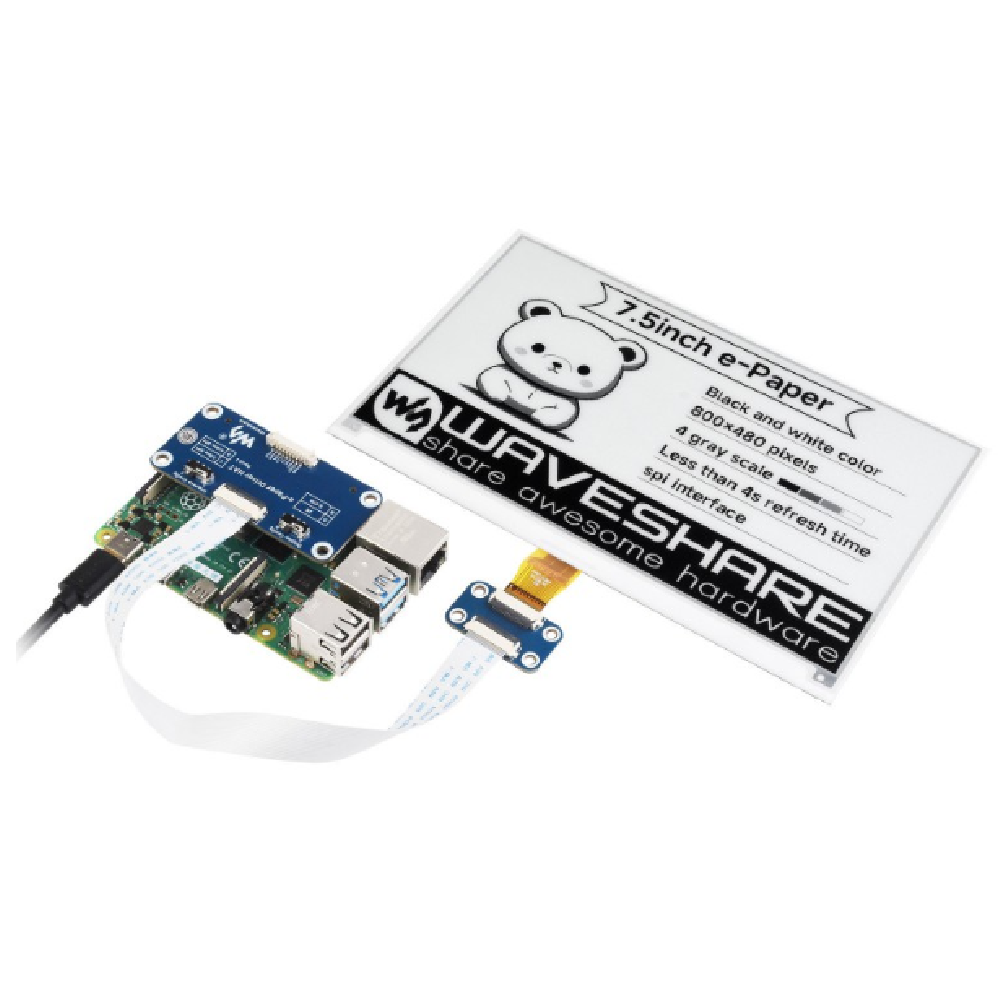 HAT Pantalla E-Ink de 7,5 pulgadas 800x480 para Raspberry Pi