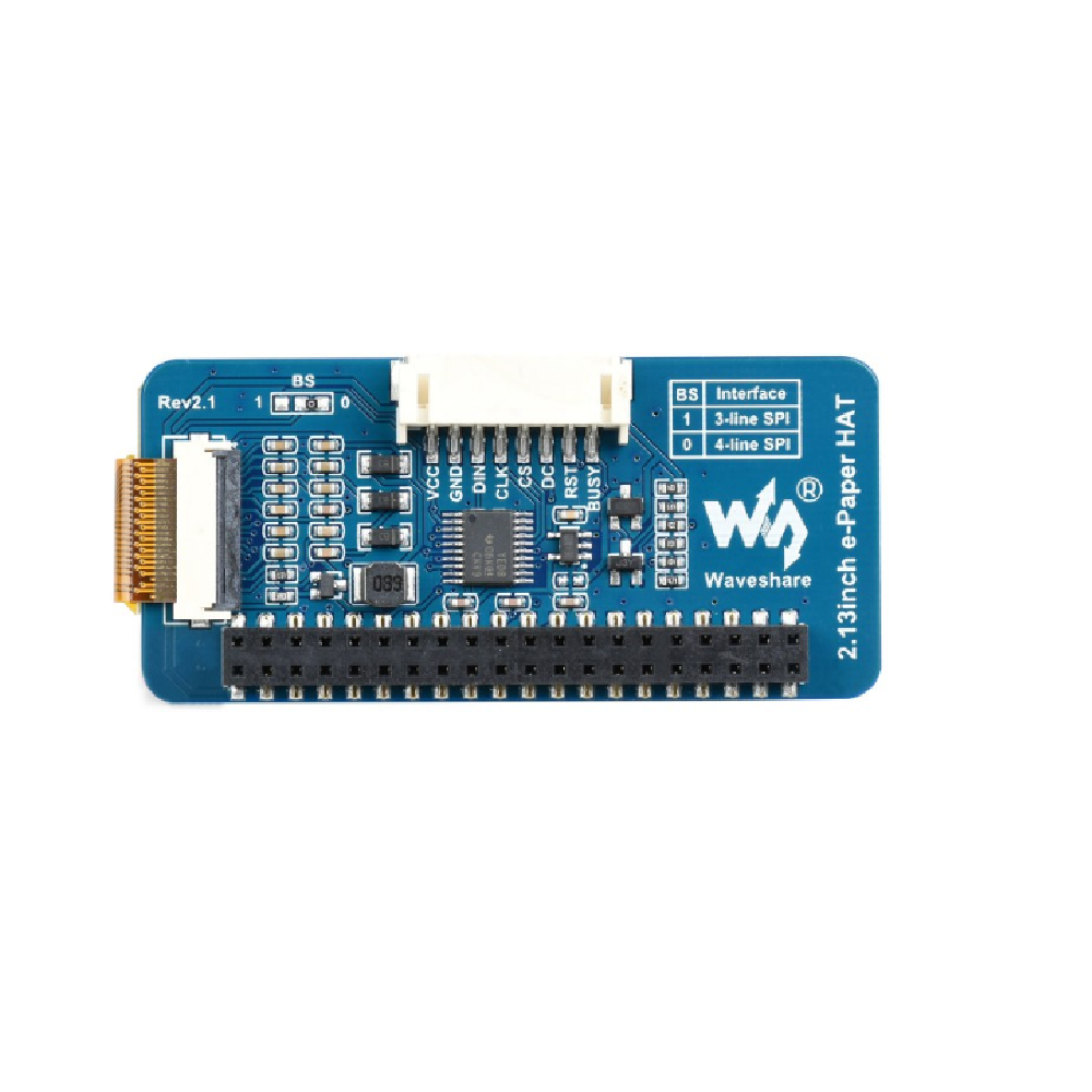 HAT Pantalla E-Ink de 2,13 pulgadas 250x122 para Raspberry Pi