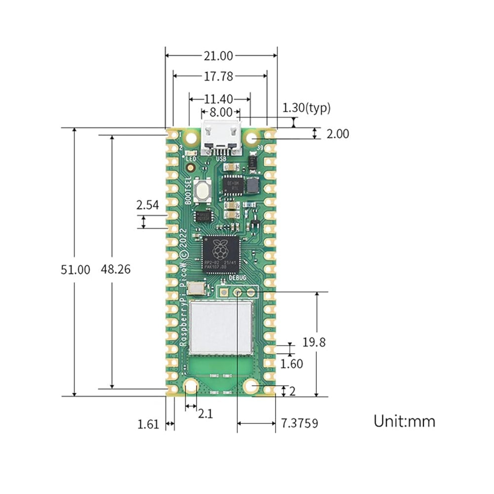 Raspberry Pi Pico 2 W con Headers