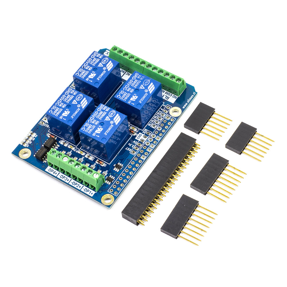 MCI 4 Relay Shield con 4 Entradas Optoacopladas (Arduino / Raspberry Pi)