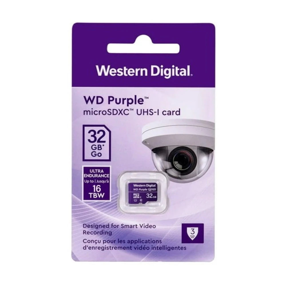 Memoria MicroSD 32GB WD Purple SDHC UHS-I Clase 10 4K 100MB/s