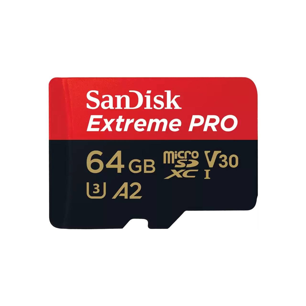 Memoria MicroSD 64GB Sandisk Extreme Pro U3 V30 4K Lectura 200MB/s Escritura 90MB/s