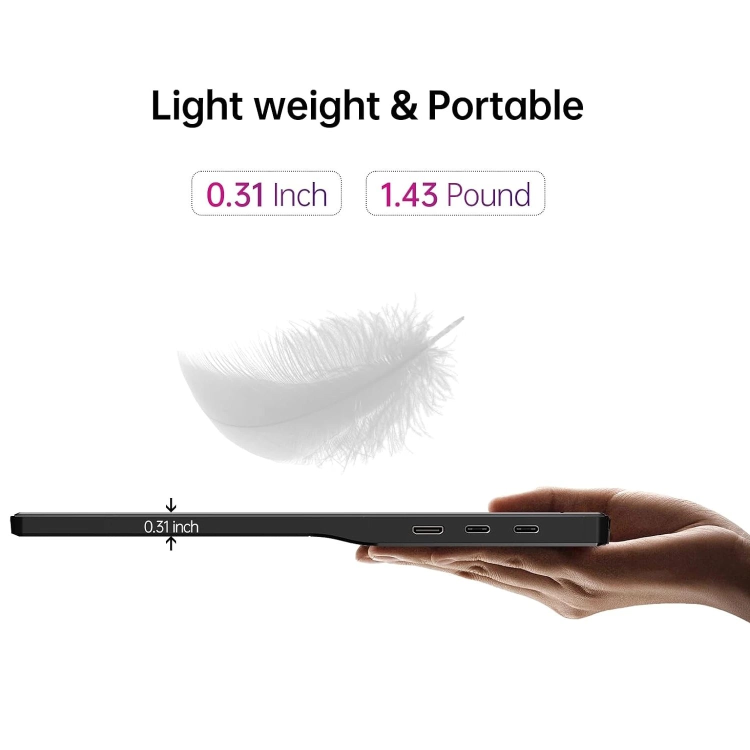 Monitor Portátil 15.6" Full HD 1080p USB-C HDMI - YXK