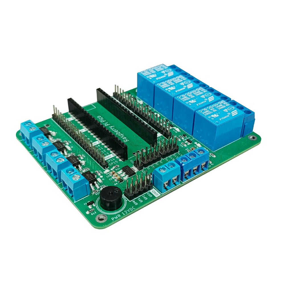 RPI Pico IO – Expansión Industrial para Raspberry Pi Pico con Relés, RS-485, Optoacopladores y Buzzer