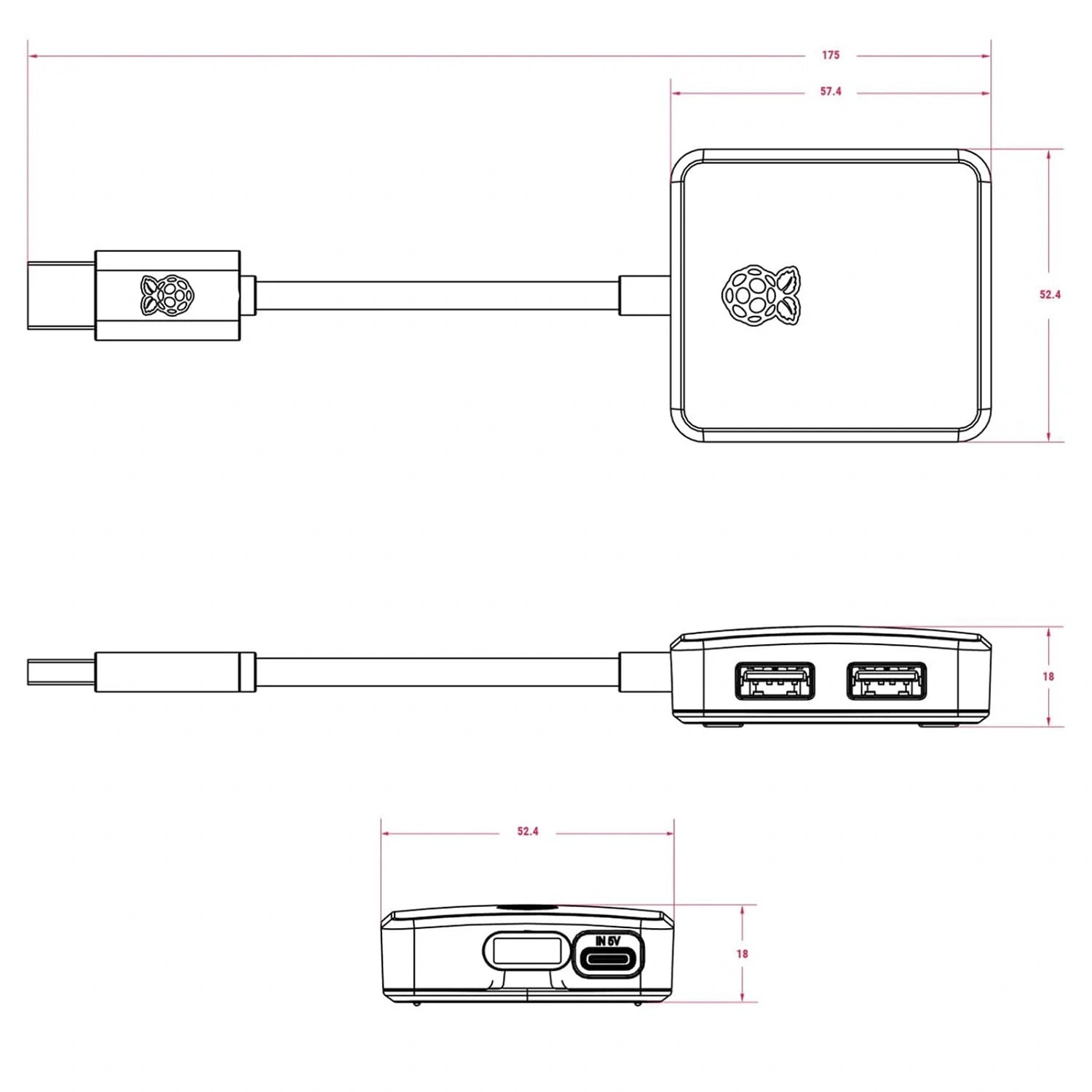Raspberry Pi USB 3 HUB Oficial