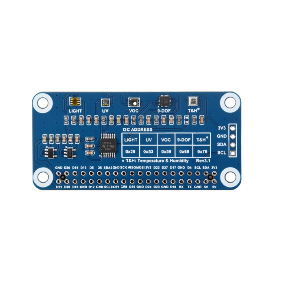 Sensor HAT para Raspberry Pi – Módulo Multisensor Ambiental I2C