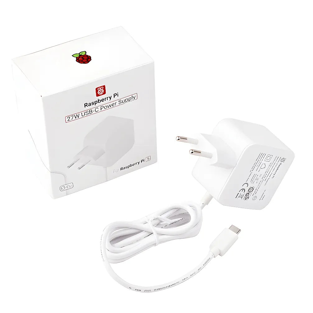 Transformador USB Tipo C 27W 5V 5A (Original para Raspberry Pi 5)