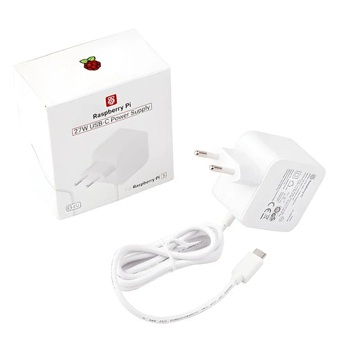 Transformador USB Tipo C 27W 5V 5A (Original para Raspberry Pi 5)