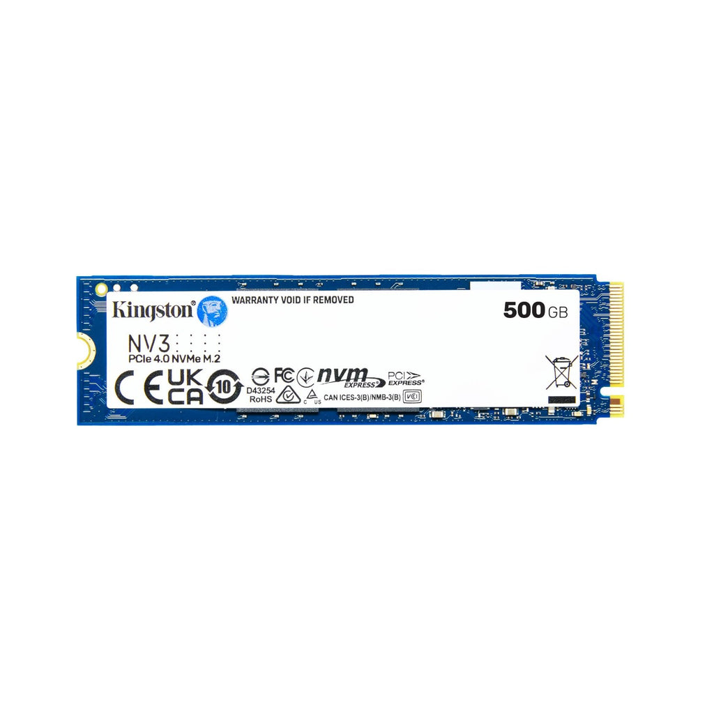 Unidad SSD Kingston NV3 500GB M.2 2280 NVMe PCIe 4.0 x4, Lectura 5000MB/s Escritura 3000MB/s